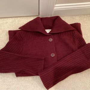 Burgundy Button-Up Sweater